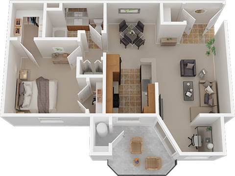 1x1 790SF floor plans available at Ashton Parc | Sacramento, CA 95834